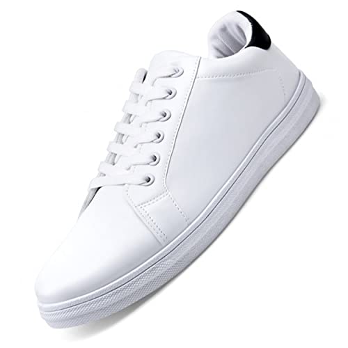 Jousen Zapatillas de deporte de moda para hombre Zapatos blancos para hombres Zapatos transpirables casuales, White Black01 Sneakers-871, 49.5 EU
