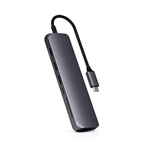 Satechi Adaptador Ethernet USB C Multi Portas - 4K HDMI, 60W USB C PD, 2 USB-A, Leitor de Cartão SD/Micro - Para M2/ M1 MacBook Pro/Air, M2/ M1 iPad Pro/Air, M2 Mac Mini, iMac M1 (Cinza Espacial) - 5 31hBupgnqAL. SS300