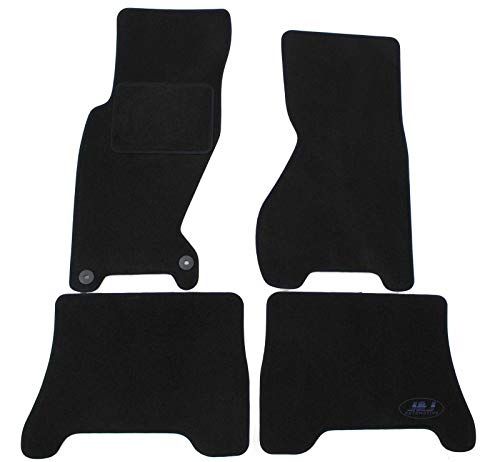 J&J AUTOMOTIVE | Tapis De Sol Noir Velours sur Mesure pour Grand Cherokee 1999-2005, Ajustement précis, Base Antidérapante, Renforcée dans la Zone de la Pédale
