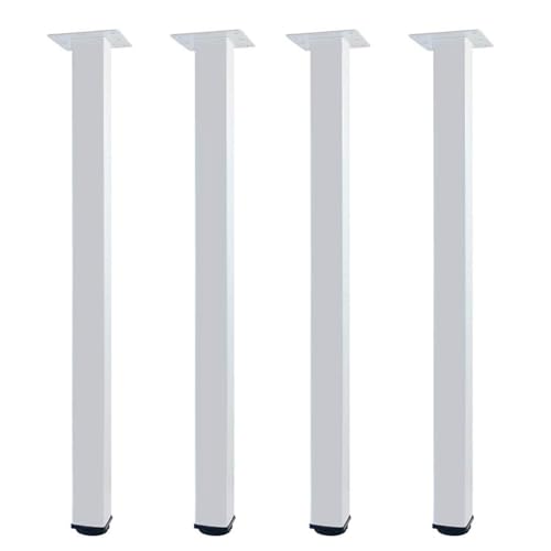 QLLY Lot de 4 Pieds de Meubles en métal réglables en Hauteur - Profil carré - 50 x 50 mm -...