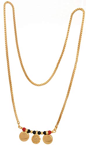 Image of Radha's Creations Golden Brass Mangalsutra Length 30.00 inches for Women