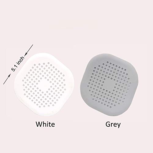 Drain Hair Catcher Shower Trap Square Silicone Drain Cover Suction Sink Water Cover for Bathroom Bathtub Kitchen Filter Flat Strainer with Suction Cups - Thumbnail 6