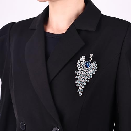 Image of Elegant Floral Brooch Pins for Women, Crystal Pearl Rhinestone CZ Flower Lapel Pin Wedding Party Exquisite Brooches and Pins for Women Ladies