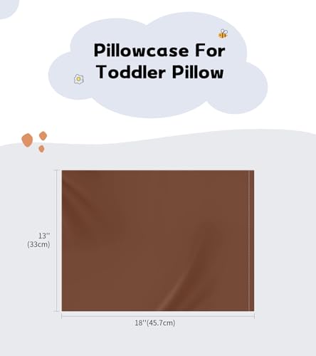 Image of Deep Dream Toddler Pillowcases for 13x18 Pillow 2 Pack, 100% Cotton Travel Pillow Case Cover, 600 Thread Count Cotton Pillow Covers, Soft & Breathable Small Pillow Cases Envelope Closure, Coffee Brown