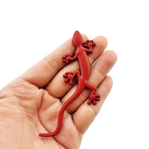 Image of 2 Pcs 3D Spiders Chrome Emblems Badges Sticker Car Decorations for AirPods Ma Decoration for All Universal Car Vehicle, Truck, Motorcycle, RV, Scooter, SUV, Door, Window Spider (2 Pcs Gecko-Red)