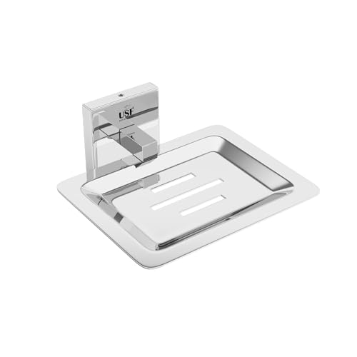 Image of USF Bathroom Soap Dish, Stainless Steel Single Soap Holder for Wash Basin & Shower Utility Area, Scratch Resistant Surface, Chrome Finish, 3 Years Warranty, Pack of 1 - Lion