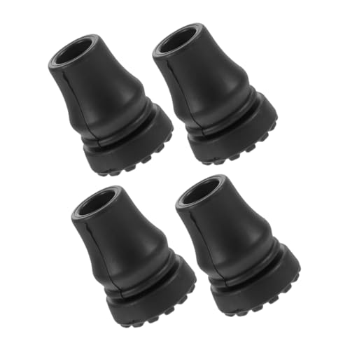 BESPORTBLE 4pcs Trekking Pole Cover Walker Accessories Walking Cane Tips Walking Stick Protectors Walking Cane Protective Cover Walking Stick Pole Tip Replacements Tips for Canes Black Rubber
