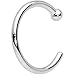 Body Candy Tiny Nose Hoop 20 Gauge 1/4 Small Diamenter Solid 14k White Gold 6mm Nose Hoop