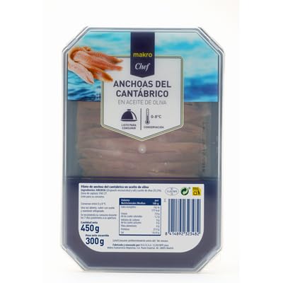 Anchoas del Cantábrico METRO Chef – En Aceite de Oliva | Disponibles en Tarro, Tarrina y Lata | (1 PAQUETE, Anchoa del Cantábrico en Aceite de Oliva Tarrina 300g)