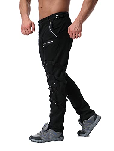 Men`s Steampunk Gothic Hip Hop Punk Rock Pants with Chain3