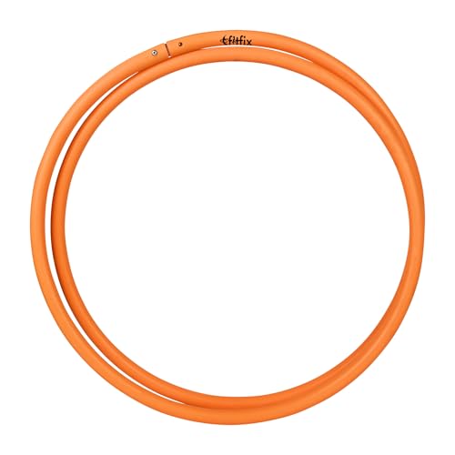 Image of Fitfix 75 cm Collapsible Traveller Toy Hoop - Lightweight, and Versatile Exercise Hoop Adults and Kids - Includes Carry Bag Yoga, and Flow Arts Perfect Travel Outdoor Workouts (1 Pc Orange Colour)