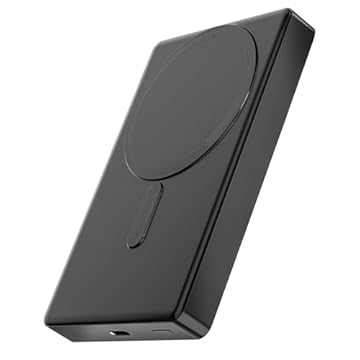 Basike Power Bank, 10000mAh Carregador Ultrafino e Portátil Universal por Indução, PD20W Carregamento Rápido, Compatível com MagSafe, 1 Saída USB C (Preto, 10000mAh)