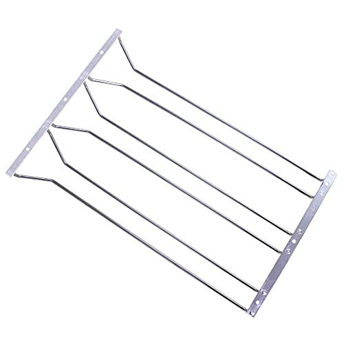 Abcsea 45 cm Soportes para Colgar Copas, Stain Steel Wine Rack, Soportes cromados para Copas de Vino o Debajo del gabinete Cromado, 1 Unids (3 Filas)