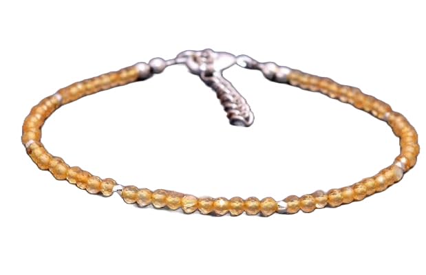 Bracelet citrine 4mm perles facettées idéal pour le layering style bohème chic