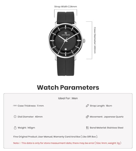 Image of SANSI MAYO Analog Watch for Men with Silicone Band | Magnetic Lock Strap | Japanese Quartz Movement | Water Resistant | Formal & Casual Wristwatch Gift