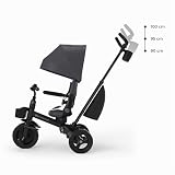 Kinderkraft Aveo 2 Pro Tricycle Évolutif 6 en 1, Dès 9 Mois à 5 Ans, Siège Rotatif Click&Twist, Pliable Compact, Capote UPF50+, Gris - 11