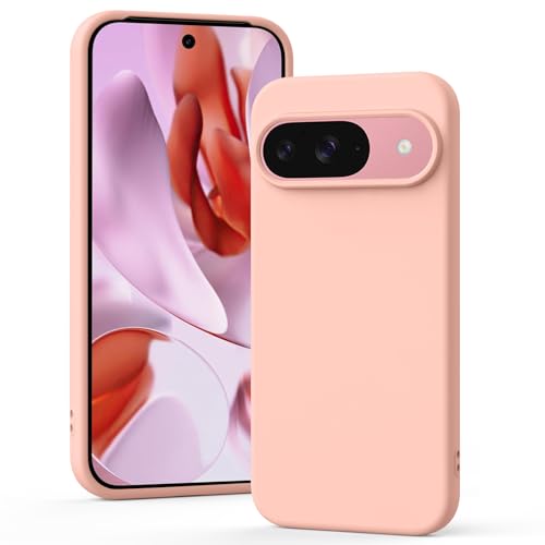 Image of Tobfit Back Cover Case Compatible with Google Pixel 9 /9 Pro, Case Cover Rugged Flexible Durable Anti-Slip Silicone Protection Shockproof Google Pixel 9 /9 Pro Back Cover (Pink Sand)
