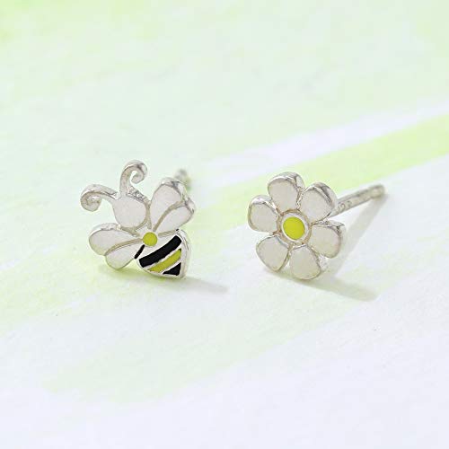 Boma Jewelry Sterling Silver Bee & Flower Mismatched Stud Earrings4
