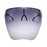 HOZO - Visera de protección facial compatible con gafas, Protector de plástico Antivaho, Pantalla protectora para adultos（Gris degradado）