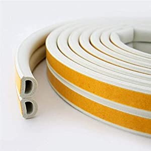 DWB Acoustic D Shaped (white) Self-Adhesive Epdm Doors and Windows Foam Seal Strip Rubber Weatherstrip to enhance the experience of soundproofing 5 Meter (2 X 2.5 M = 5 Meter) (set of 2)