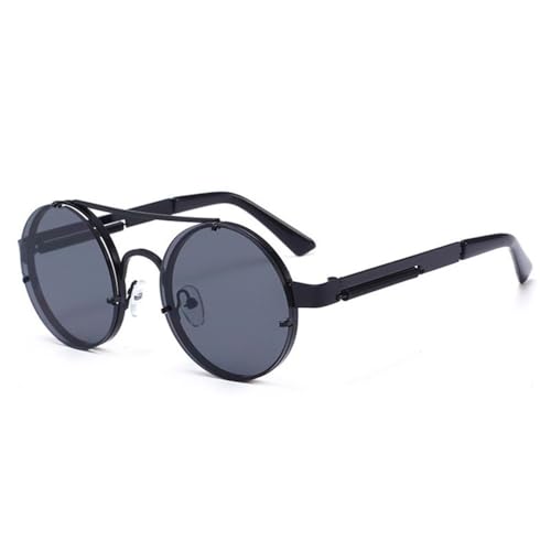Vintage Steam Punk Round Sunglasses Men Women Retro Metal Double Beams Sun Glasses Fashion UV400