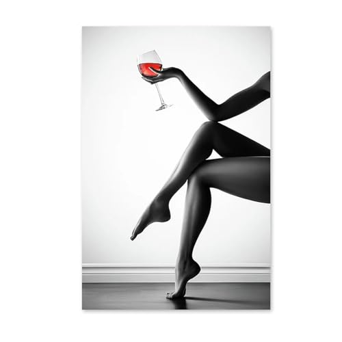 Peinture de jambes de femmes sexy noir et blanc affiche sur toile 60x90cm sans cadre décoration salon