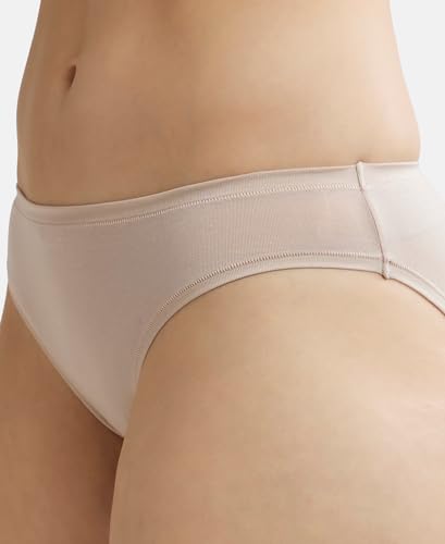Image of Jockey JW01 Women Medium Coverage Tencel Lyocell Elastane Stretch Mid Waist Bikini with Concealed Waistband and StayFresh Treatment
