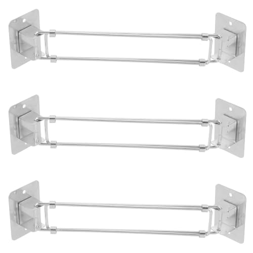 Riel organizador de baño para caravana de acero inoxidable pack de 3 piezas