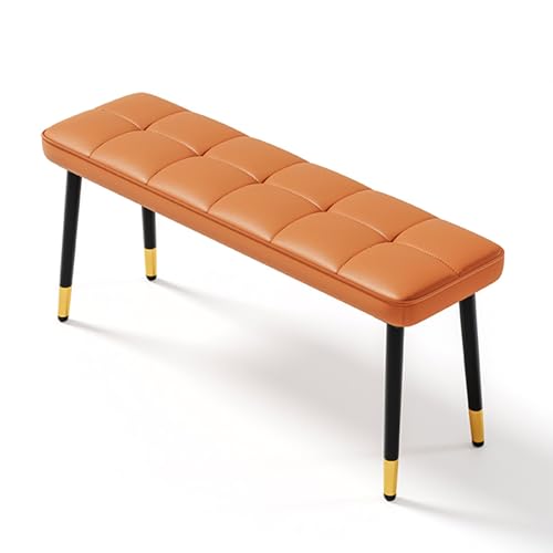 Banc d'entrée pour salon et couloir : sublimez votre bout de lit en orange