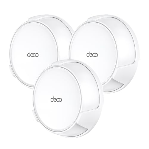 Image of XLTTYWL Wall Mount for TP-Link Deco BE23 / BE25 WiFi 7 (White, 3 Pack) | Fits Deco BE23 / BE25 / BE3600 / BE5000, Durable ABS+PC, Space & Cable Management, Secure & Stylish Design for Home / Office