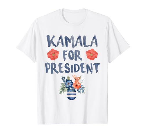 Kamala for President Watercolor Style Flowers 2024 Election T-Shirt