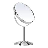 NAYSAYE Round Tabletop Vanity Mirror - Double Sided Makeup Table Mirror Stand with 1X/4X Magnifying...