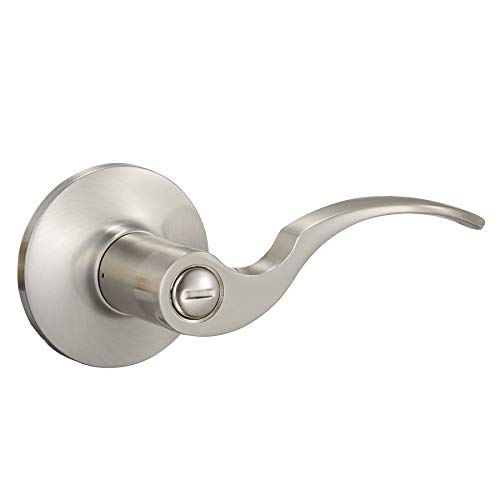 Amazon Basics Shelby Door Lever With Lock, Privacy, Satin Nickel #TOP1
