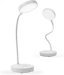 Luminária de Mesa LED Flexível com Base Estável – Touch Recarregável 20 LEDs Bivolt - Luz Branca Neutra, Design Moderno, Ideal para Escritório, Estudo ou Leitura – USB Recarregável
