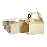 Blue Panda 36-Pack Mini Gold Foil Party Goody Boxes for Favors, Treats, 4 x 2.5 Inches