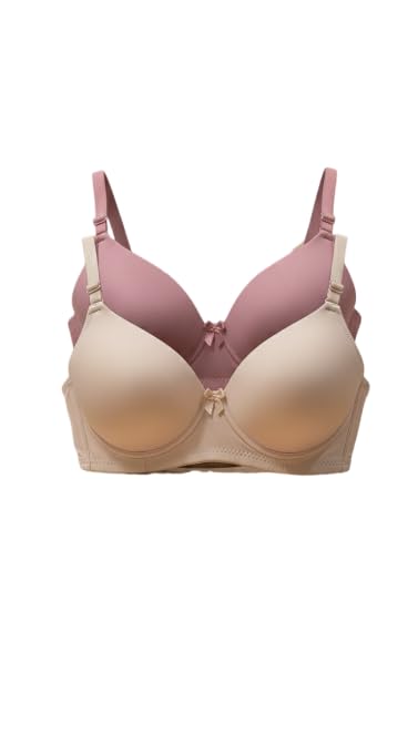 kareforyou Women's Seamless Lightly Padded T-Shirt Bra, Full Coverage, Cotton, Adjustable Straps, Pack of 2-picture-51