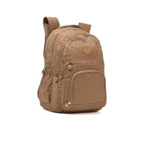 Mochila Escolar Casual Juvenil Feminina Masculina Grande Capacidade (Bege)