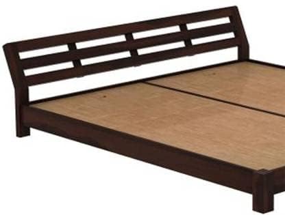 Image of Solid Sheesham Wood Low Height King Size Bed Without Storage | Wooden Double Bed | Low Floor /Lying /Rise /Level /Profile Cot Bed for Bedroom Furniture | Walnut Finish