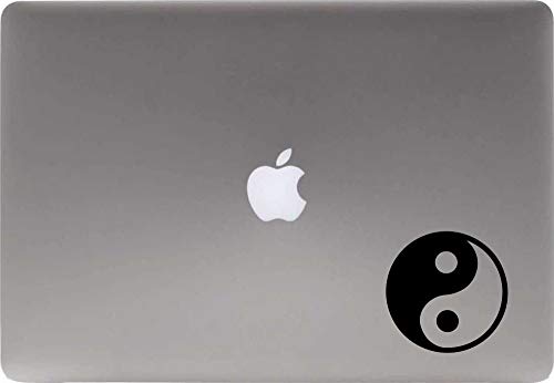 Symbol Yin and Yang Vinyl Decal Sticker for Computer MacBook Laptop Ipad Electronics Home Window Custom Walls Cars Trucks Motorcycle Automobile and More (Black)