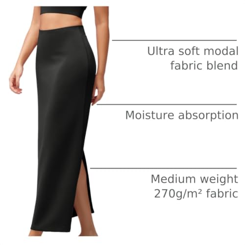 Image of ODODOS Modal Soft Maxi Skirt for Women, Back Slit High Waist Casual Long Pencil Skirts