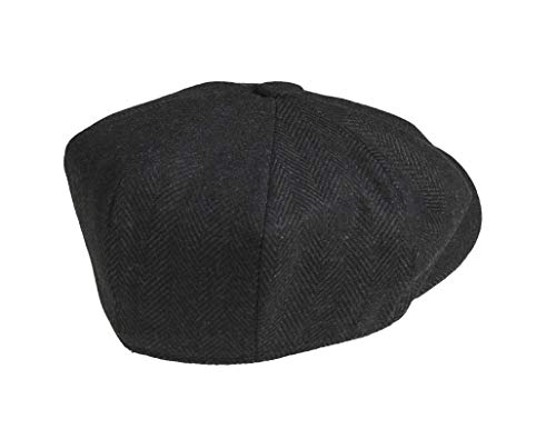 PEAKY BLINDERS 8 Piece 'Newsboy' Style Flat Cap -Tweed Wool Fabric Variations