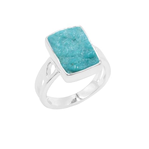 Bague turquoise en argent sterling fait main avec véritable pierre naturelle
