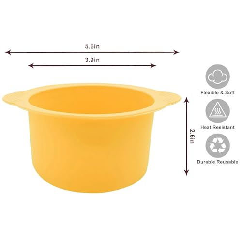 Image of Silicone Wax pot Liner, Silicone Wax Bowl Warmer liner, Non-Stick Melt Pot Replacement, Reusable Melt Liner with 50 Pcs Waxing Sticks Body Hair Removal 14 oz Yellow