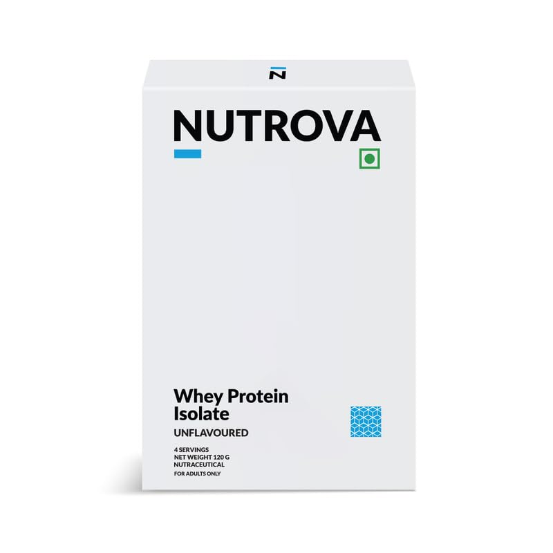 Image of Nutrova Whey Protein Isolate Unflavoured Travel Pack | 25g Protein per 30g Scoop, 5.5g BCAAs | No Added Sugar | Easy to Digest Protein Powder for Men & Women