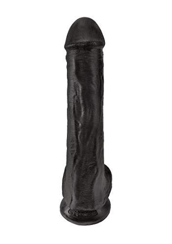 Pipedream Products New King Cock 13" Dildo with Balls Harness Compatible, Black + Cream Gift