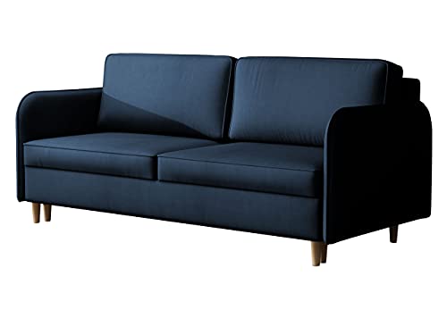 Schlafsofa Gaja, Bettsofa Komfortsofa, 3 Sitzer Sofa mit Bettkasten und Schlaffunktion, Couch, Schlafcouch, Dauerschläfer-Sofa, Polstersofa Farbauswahl (Mono 242)