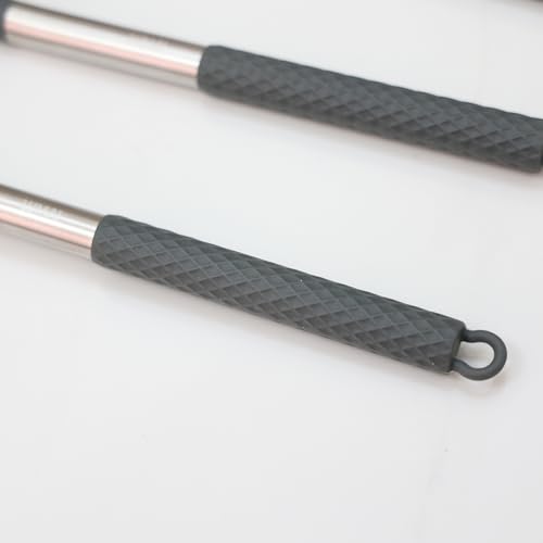 Kit de 8 Utensílios de Cozinha Grandes em Silicone e Inox - Espátula, Colher, Pegador de Massa, Conc
