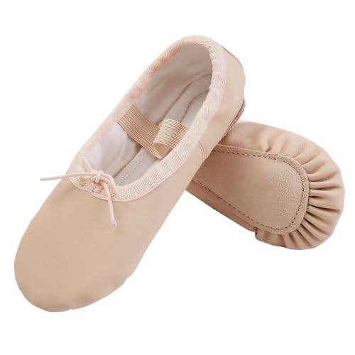 Ballet Shoes for Girls, Leather Ballet Slippers for Toddlers/Kids/Women