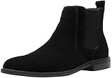 JIONS Men Chelsea Slip On Suede Boots Lightweight Leather Casual Dress Ankle Boot A/Black 46/11 M US