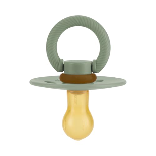 Image of Itzy Ritzy Natural Rubber Newborn Pacifiers - Baby Pacifiers with Cherry-Shaped Nipple & Large Air Holes for Added Safety - Set of 2 Binkies in Succulent & Agave (Ages 0 - 6 Months)